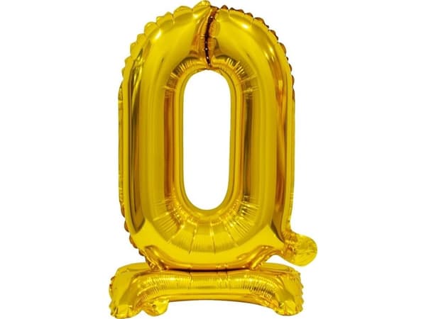 GoDan folio ilmapallo B&amp;C Pysyvä numero "0" kulta 38cm