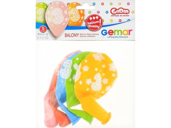 GoDan Balony Premium Hel z nadr. 3 13 cali / 5szt