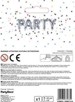 Party Deco Folieballong Bokstav "T", 35cm, Sølv Universal