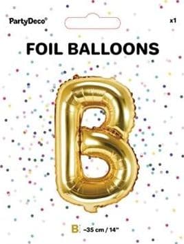 Party Deco Folieballong Bokstav "B", 35cm, Gull Universal