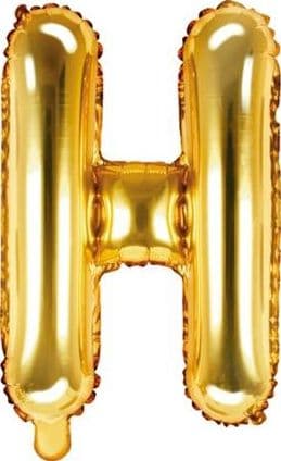Party Deco folio ilmapallo kirjain "H", 35cm, kultainen universaali