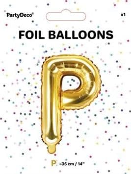 Party Deco Folieballong Bokstaven "P", 35cm, Gull Universal