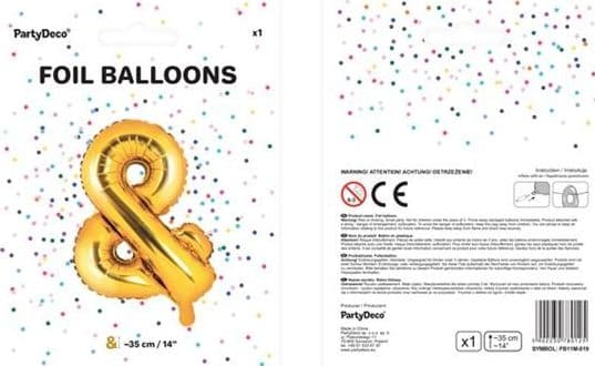 Party Deco Folieballong &, guld, 35cm universal