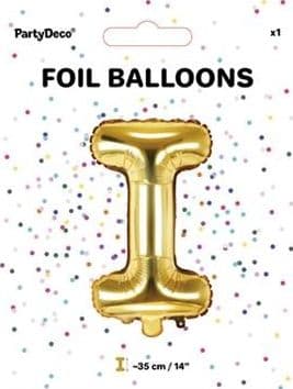 Party Deco Folieballong Bokstaven "I", 35cm, guld universal