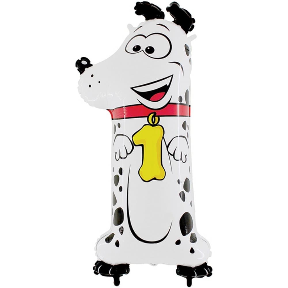 Oaktree 40 Inch Number One Dog Zooloon Birthday Balloon