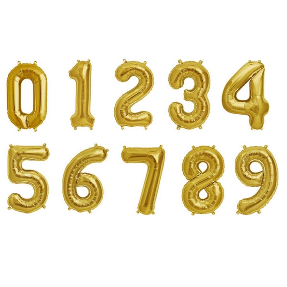 NorthStar 16 Inch Gold Number Balloons