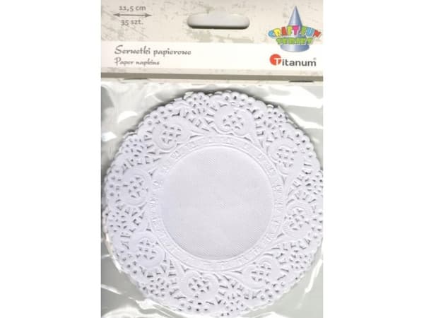 Titanum Pyöreät paperiset lautasliinat 11,5cm valkoinen 35kpl.