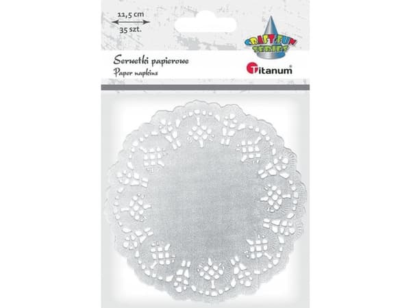 Titanum Runda pappersservetter 11,5cm silver 35st.