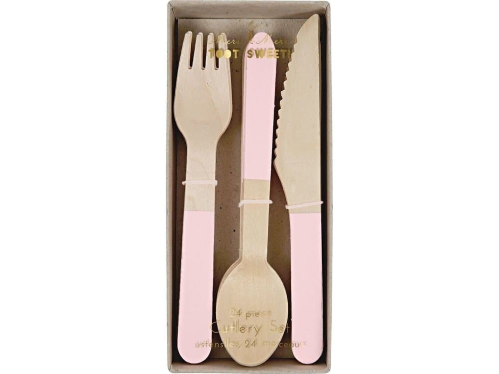 Meri Meri Meri Meri - Wooden Cutlery Set Pink