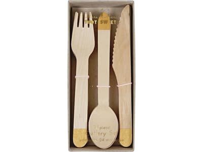 Meri Meri Wooden Cutlery Gold
