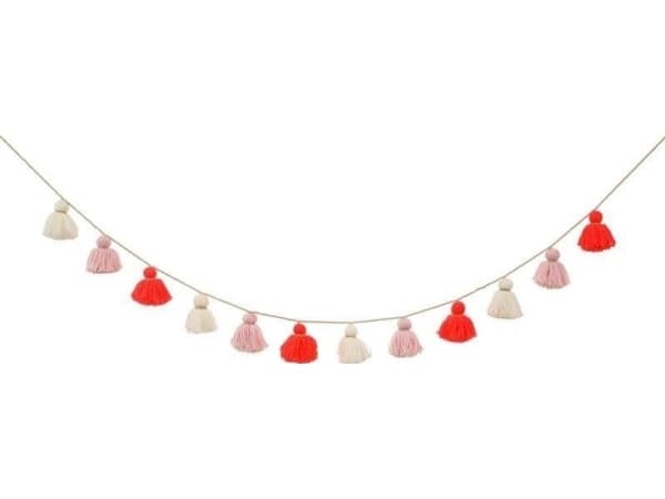 Meri Meri Wool Tassel Garland Pink