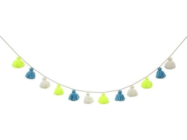 Meri Meri Wool Tassel Garland Blue
