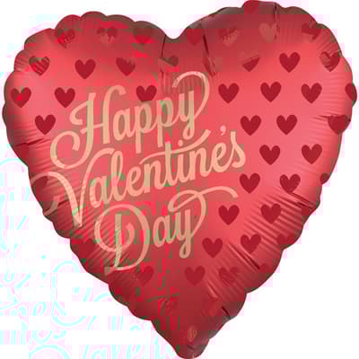 Anagram Valentines Day Satin Luxe Heart Foil Balloon