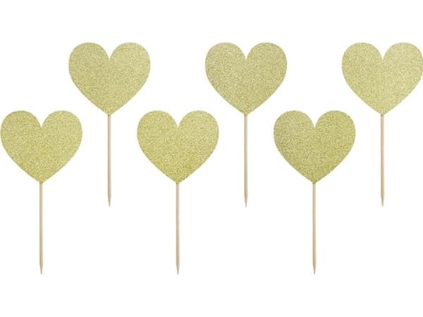 PartyDeco KPM22-019B, Cupcake, Guld, Barn och vuxna, Unisex, Universal, Hearts