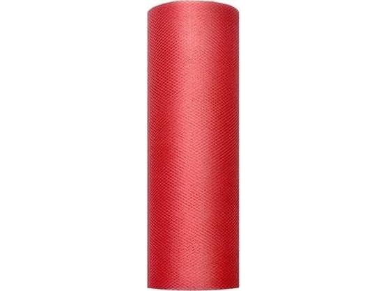 Party Deco Sileä punainen tylli - 15 cm x 9 metriä - 1 kpl yleiskäyttöinen