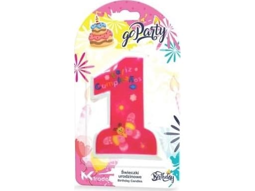 MK TRADE Bursdagslys 1 rosa 11cm 1 stk SF-931