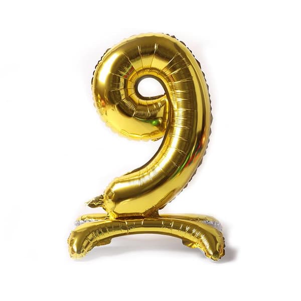 Realmax 9 Number Balloon Gold One Size