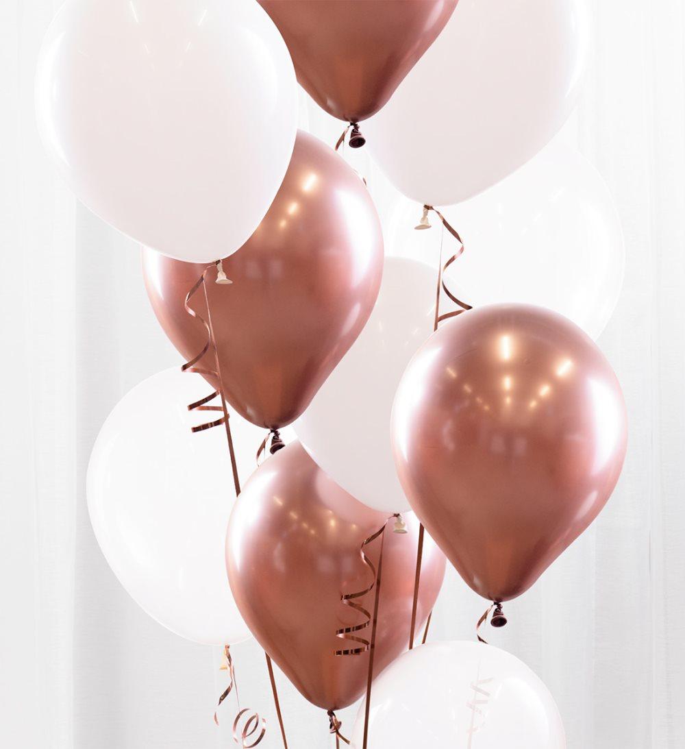 Ballongbukett roséguld/krom
