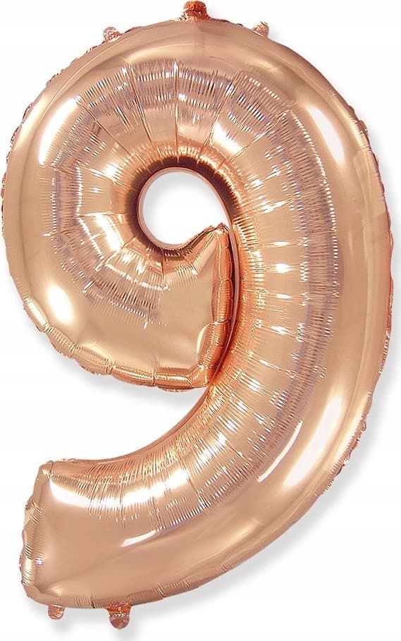 GoDan folieballong "9" rosa-gull 92cm