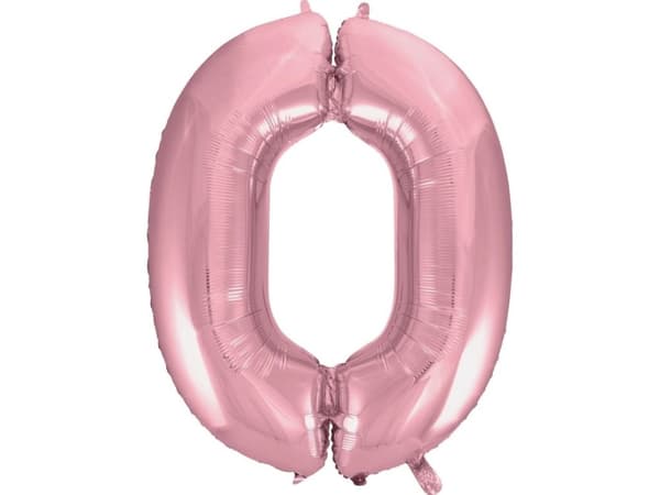 Folieballong Nummer 0 rosa 92cm BC-HRO0