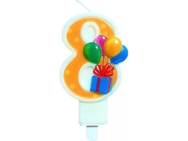 MK TRADE Lys nummer 8 med ballonger
