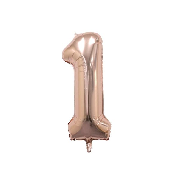 Realmax 1 Number Balloon Rose Gold One Size