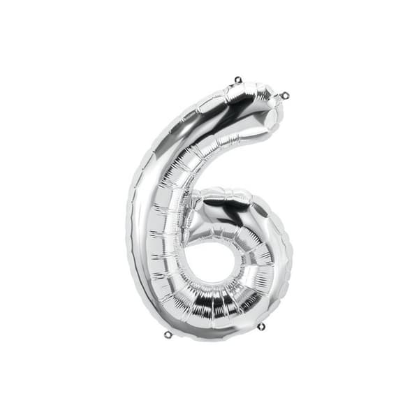 Realmax Ballong med 6 nummer Silver One Size