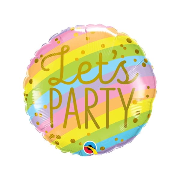 Qualatex Let's Party stribet folieballon