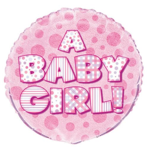 Unique Party En baby-pige prisme folieballon Pink One Size