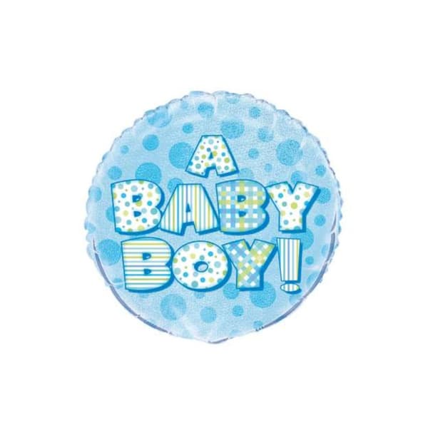Unique Party En baby-dreng folieballon Blue One Size
