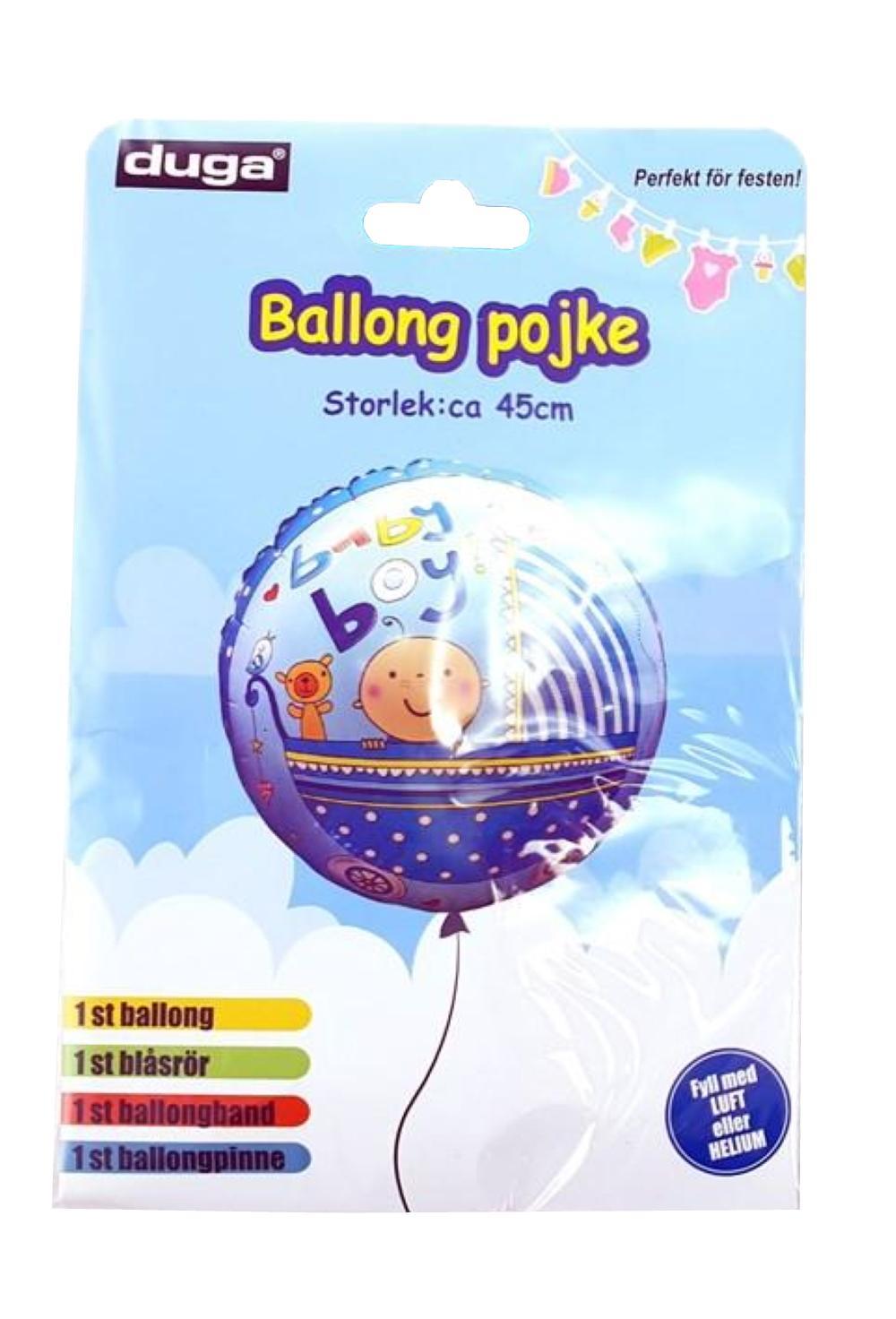 Ballong Pojke Blå 45 cm
