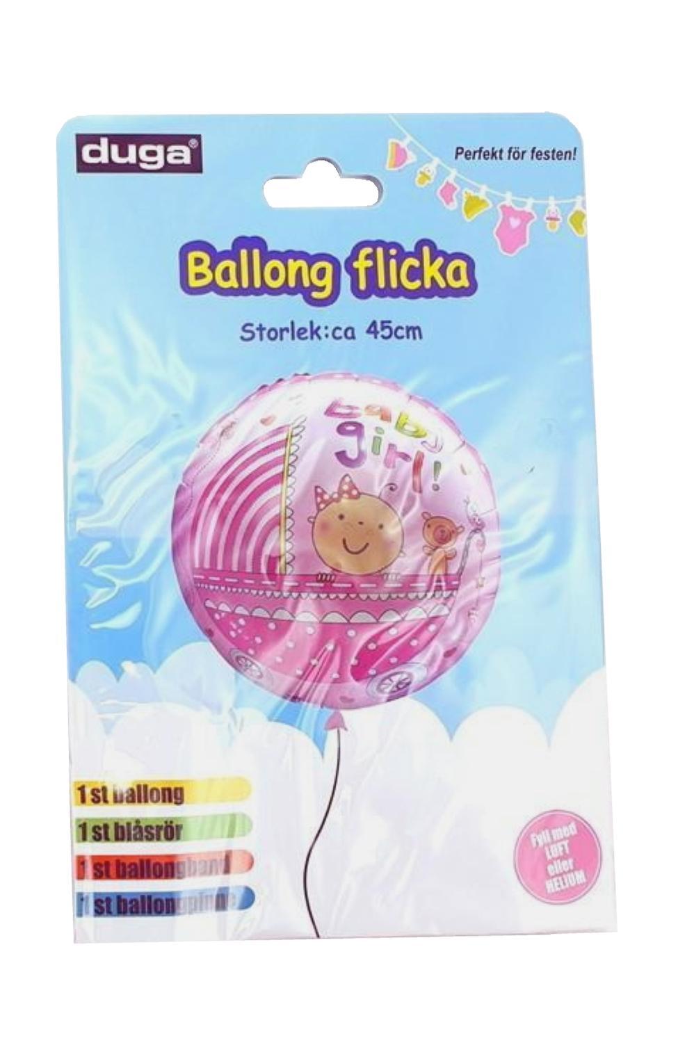 Ballong Flicka Rosa 45 cm