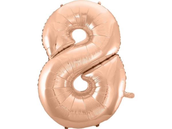 GoDan Folieballong "8", rosa og gull, 92 cm