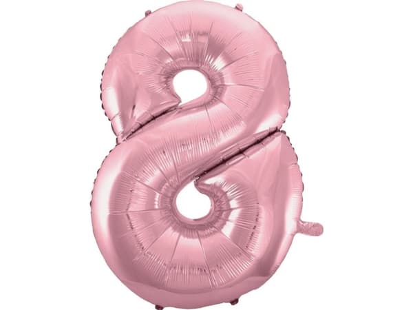 GoDan Foil balloon number "8" light pink 92cm