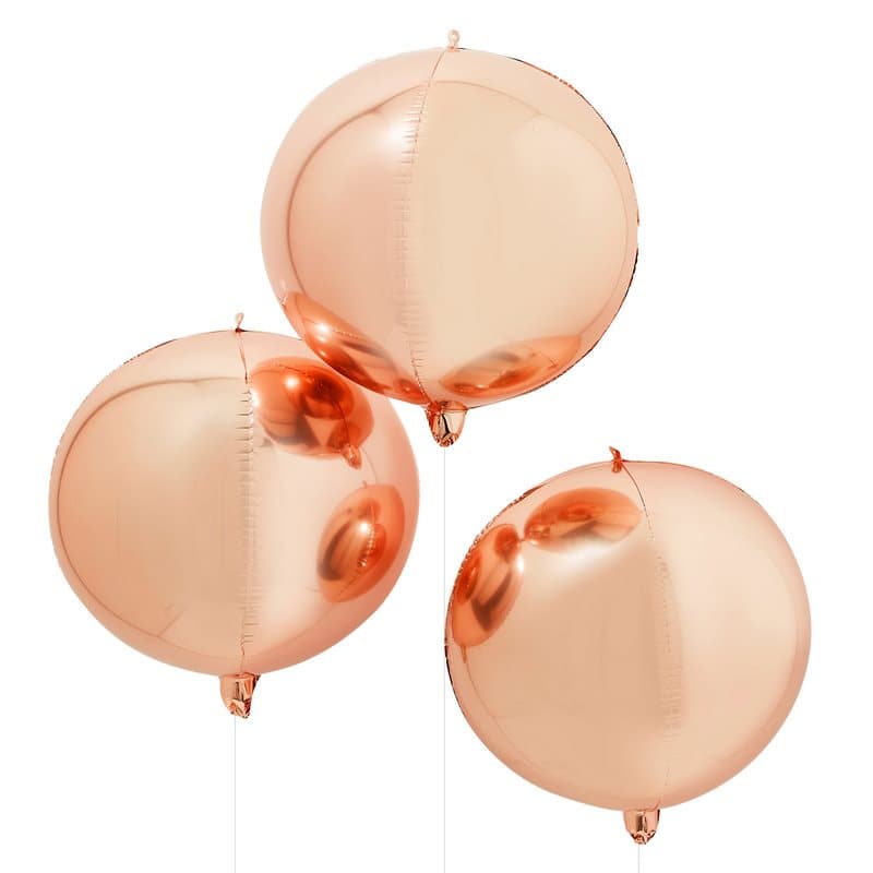 Folieballong rund rosé, 3st
