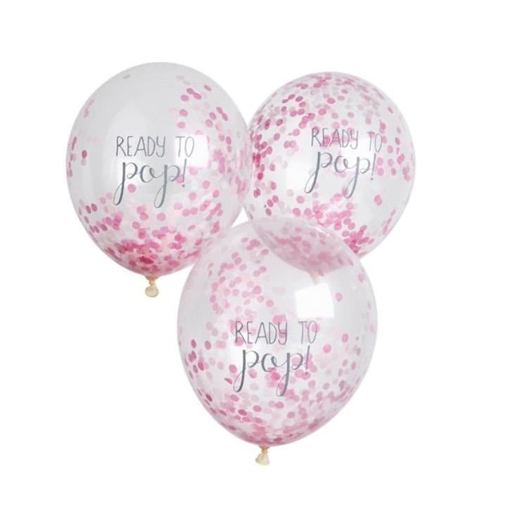 Konfettiballonger "ready to pop", 5-pack