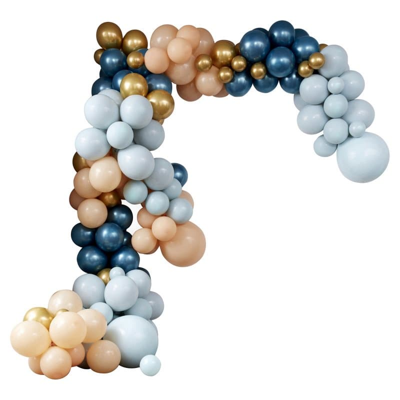 Ballonggirlang Mint/ Persika/Teal blå/Guldkrom
