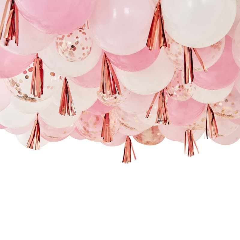 Takdekoration Ballonger Tassels Rosa/Rosé