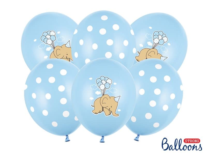 Ballonger Elefant, Blå, 6-pack