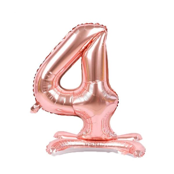 Realmax Standing Number 4 Foil Balloon Rose Gold One Size