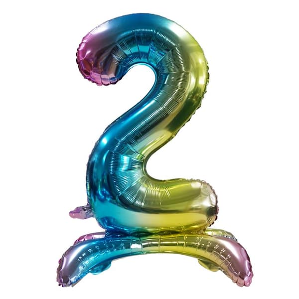 Realmax Stående nummer 2 Rainbow Gradient Folieballon Multicoloured One Size