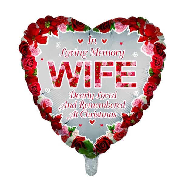 Sensations Wife Foil Heart Christmas Balloon Red/Grey One Size