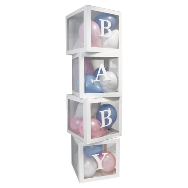 Eurowrap Babyballonæske (pakke med 4) White/Transparent One Size