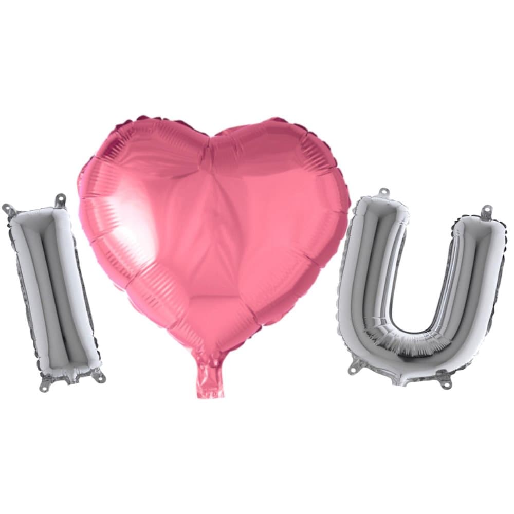 I Heart You I Love You Folieballonger bokstäver och hjärta