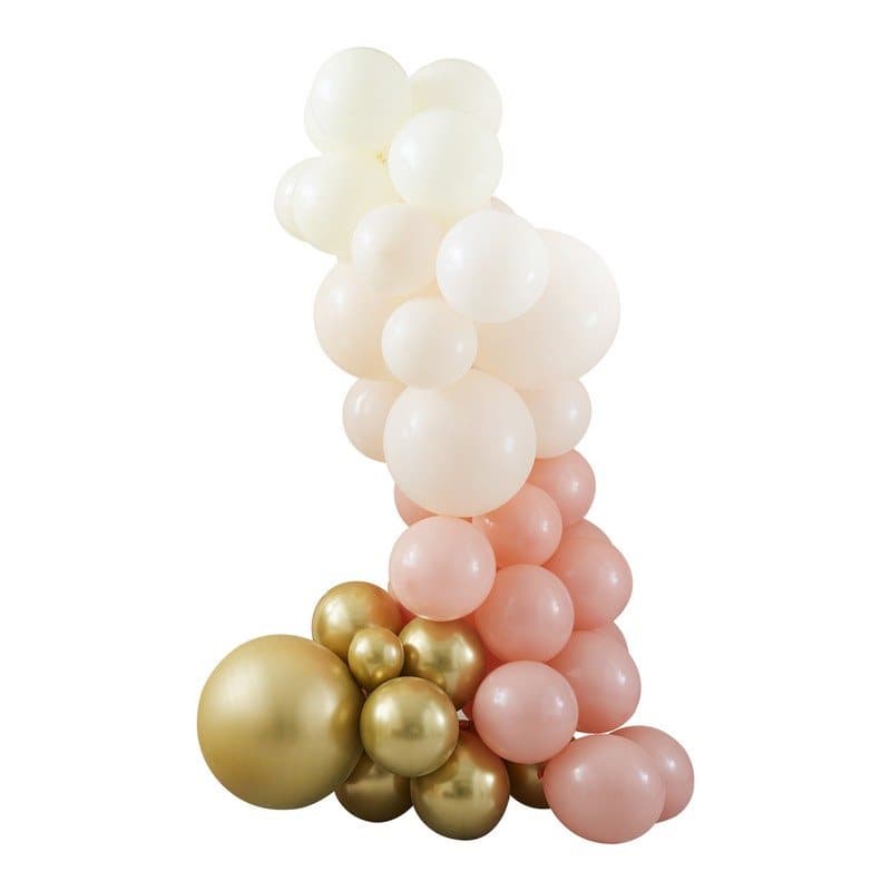 Ballonggirlang Regnbåge Rosa/persika/guld/creme
