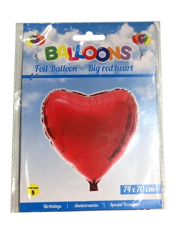 Ballong Hjärta Rött Folie 70x74 cm