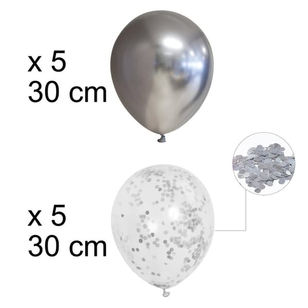 Chrome balloner konfettiballoner - glitrende og festlige balloner til fødselsdage, nytår og festlige fester