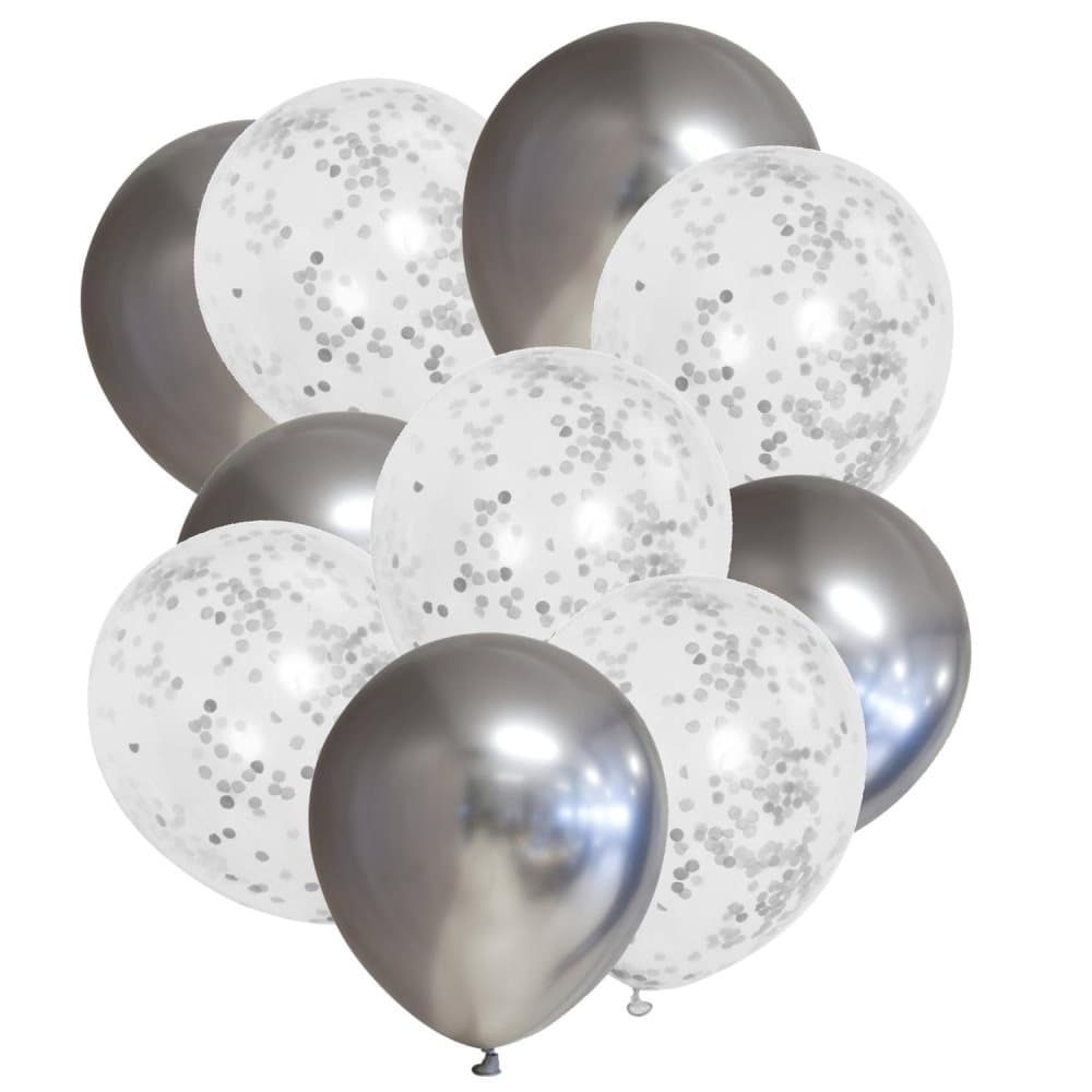 Chrome Ballonger Konfetti Kalas Fest Födelsedag Nyår Årsdagar