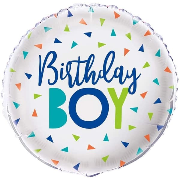 Unique Party Fødselsdagsdreng konfetti folie ballon White/Blue/Green One Size