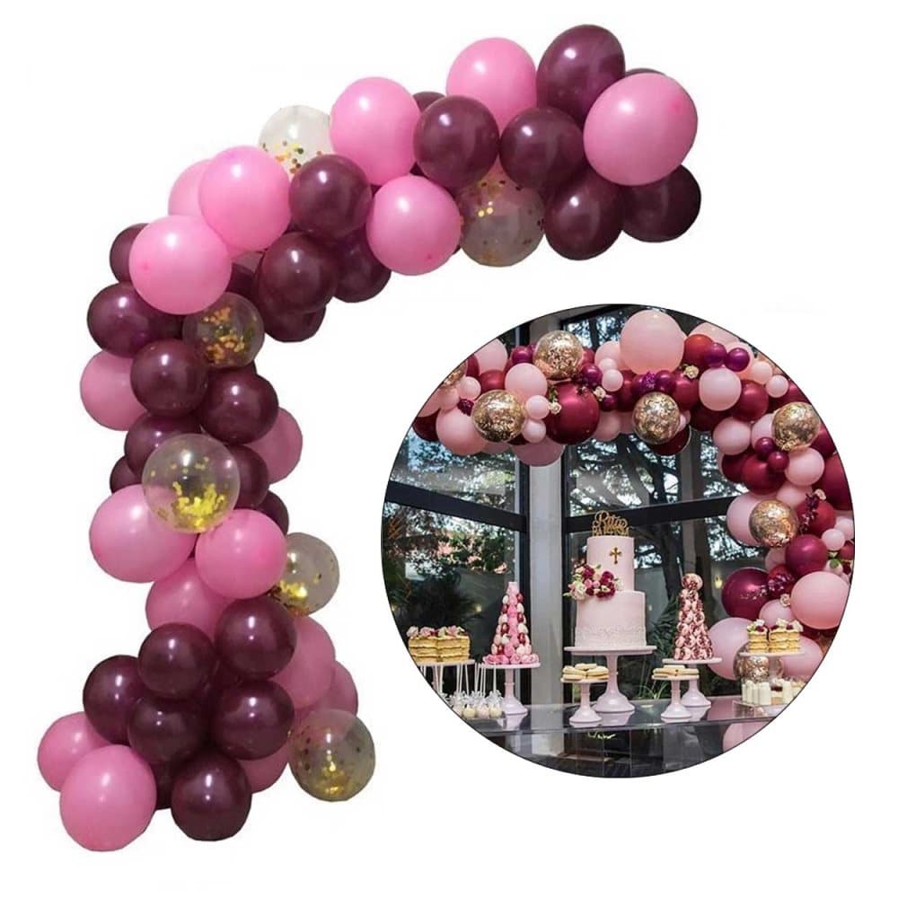 Ballongbåge Rosa Lila - Komplett Ballonggirlang 5m